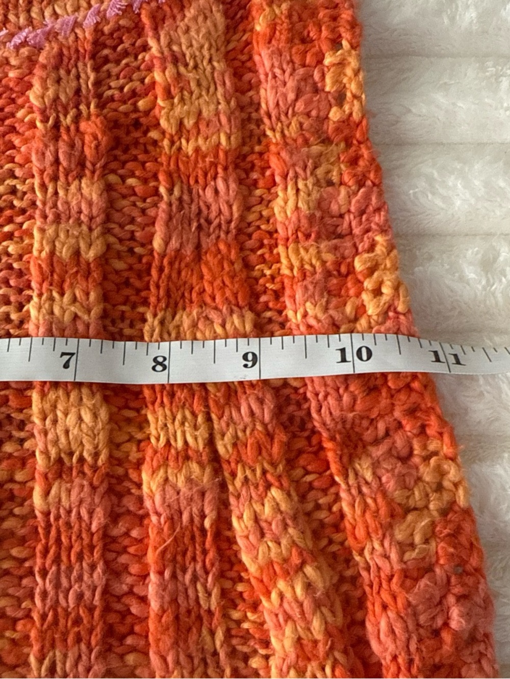 NWT Free People Knit Open Back Halter Sweater Tank Top Orange Multi XS Boho - Picture 6 of 7